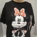 Disney Tops | Disney Minnie Mouse Ladies Short Sleeve Tshirt Size Xs New With Tags Attached | Color: Black | Size: Xs