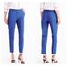 J. Crew Pants & Jumpsuits | J Crew Cigarette Ankle Dress Pants Size 2 Blue Foulard Floral Jacquard Slim Leg | Color: Blue/Red | Size: 2
