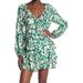 Free People Dresses | Free People Rebecca Ruffle Minidress Size Medium | Color: Green/White | Size: M