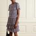Michael Kors Dresses | $175 Michael Kors Georgette Tiered Ruffle Dress; Size Xl | Color: Blue/White | Size: Xl