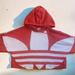 Adidas Sweaters | Adidas Women’s Original Cropped Oversized Hoodie Red White Trefoil | Color: Red/White | Size: M