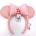 Disney Accessories | Disney Minnie Mouse Headband Millennial Pink Sequin Head Band Ears | Color: Pink | Size: Os