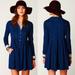 Free People Dresses | Free People “Indigo Knit Babydoll Shirtdress” | Color: Blue | Size: Xs