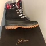 J. Crew Shoes | J Crew Perfect Winter Boot With Plaid Cuff | Color: Black | Size: 8