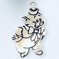 Disney Jewelry | Disney Porky Pig Character Vermeil Silver Pendant Unisex 1” Vintage 60s Htf | Color: Silver | Size: Os