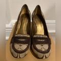 Coach Shoes | Coach Signature Wedge Platform Loafers | Color: Brown/Tan | Size: 8.5