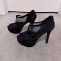 Jessica Simpson Shoes | Jessica Simpson Suede Peep Toe Platform Pumps | Color: Black | Size: 7.5