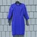 J. Crew Dresses | J Crew Quarter Sleeve Length Royal Blue Pattern Mid Length Textured Dress Size 2 | Color: Blue/Purple | Size: 2