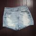 American Eagle Outfitters Shorts | American Eagle Light Wash Distressed Denim High Rise Mom Shorts Beachy Boho | Color: Blue | Size: 4