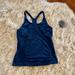 Athleta Tops | Athleta Tank Top Size M Racerback Tank Navy Ruched Panels | Color: Blue | Size: M