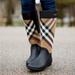 Burberry Shoes | Burberry Classic Check Rubber/Canvas Rain Boots | Color: Black/Tan | Size: 35eu
