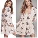 Free People Dresses | Free People Boho Emma Austin Soft Pink Embroidered Swing Mini Dress $148 Size M | Color: Gray/Pink/Red | Size: M