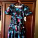 Lularoe Dresses | Brand New Classic Multicolored Lularoe Zip Down Dress Size Xs! | Color: Black/Blue | Size: Xs