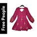 Free People Dresses | Free People Red Size Sp Women Long Sleeve Embroidered Swing N Flare Open Back | Color: Red | Size: S