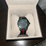 Gucci Accessories | Gucci Sport Men’s G-Timeless Red Green And Black Nylon Watch | Color: Black/Green/Red/Tan | Size: Os