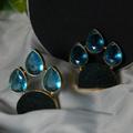 Zara Jewelry | Limited Edition Huge Stud Earrings Made With Gold Plated Brass & Precious Stone | Color: Blue/Gold | Size: Os
