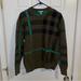 Burberry Sweaters | Burberry Brit Check Plaid Knit Cashmere Green Tan Soft Luxury Crewneck Sweater | Color: Green/Tan | Size: L