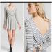 Free People Dresses | Free People Black Grey White Striped Long Sleeve Knit Skater Dress Nwot Xs | Color: Black/White | Size: Xs