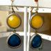 Anthropologie Jewelry | Blue And Yellow Drop Earrings | Color: Blue/Yellow | Size: Os