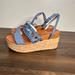Jessica Simpson Shoes | Jessica Simpson Callri Blue Wedge Sandals Size 10 | Color: Blue/Tan | Size: 10