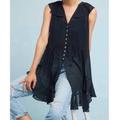 Anthropologie Tops | Anthropologie Akemi + Kin Black Sheer Ruffled Tunic | Color: Black | Size: Xs