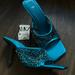 Zara Shoes | Brand New Zara Turquoise Rhinestone Heels | Color: Blue | Size: 8