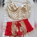 Victoria's Secret Intimates & Sleepwear | New Victoria's Secret Riley& James Corset Trainer Waist 2 Pc Medium | Color: Gold/Red | Size: M