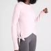 Athleta Sweaters | Athleta Samsara Side Tie Sweatshirt Pink Long Sleeve | Color: Pink | Size: L