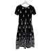 Lularoe Dresses | Lularoe Elegant Amelia Dress Black Velvet Silver Foil Dipped Glitter Large | Color: Black/Silver | Size: L