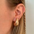 Anthropologie Jewelry | Anthropologie Gold Big Chunky Statement Stud Teardrop Earrings | Color: Gold | Size: Os