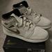 Nike Shoes | Brand New Nike Air Jordan 1 Mid. Size 6.5 Youth/8 Women’s. | Color: Gray | Size: 6.5bb