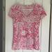 Lilly Pulitzer Tops | Lilly Pulitzer 70082 Michele V-Neck Top Get Spotted Pink And White Sz Small Euc | Color: Pink/White | Size: S