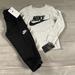 Nike Matching Sets | Boys Nike Long Sleeve Tshirt & Black Joggers Outfit Size 4/4t( Nwt) | Color: Black/White | Size: 4b