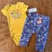 Jessica Simpson Matching Sets | Baby Girl Bundle Set Outfit Top & Pants Size 3/6 Months New | Color: Blue/Orange | Size: 3-6mb