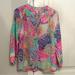 Lilly Pulitzer Tops | Euc Lilly Pulitzer Elsa Silk Blouse Size Xs | Color: Green/Pink | Size: Xs