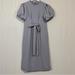 Free People Dresses | Free People Caara Women’s Fritz Puff Sleeve Empire Waist Midi Dress Gray Sm Nwt | Color: Gray | Size: S