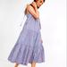 Madewell Dresses | Madewell Tie-Strap Tiered Midi Dress In Xxs | Color: Blue | Size: Xxs