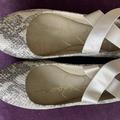 Jessica Simpson Shoes | Jessica Simpson Silver Snake Print Ballet Flats Size 6 Comfy Shoes With Stretch | Color: Silver | Size: 6