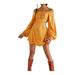 Free People Dresses | Free People Yellow Jael Cutout Lone Sleeve Mini Dress Size L | Color: Orange/Yellow | Size: L