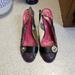 Kate Spade Shoes | Kate Spade Snakeskin Slingback Pumps Size 8.5 | Color: Black/Purple | Size: 8.5