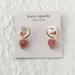 Kate Spade Jewelry | Kate Spade Spell It Out Heart Rose Gold Huggie Earrings $58 Red New | Color: Gold/Red | Size: Os