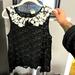 Anthropologie Tops | Anthropologie Black Lace Top | Color: Black/White | Size: L