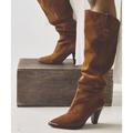 Free People Shoes | Free People Stevie Western Heel Boots In Brown Suede Size 38.5 | Color: Brown | Size: 38.5