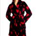 Victoria's Secret Intimates & Sleepwear | 3 Pc Victoria's Secret Short Cozy Robe W Briefs | Color: Black/Red | Size: M/L