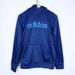 Adidas Tops | Adidas Logo Spell-Out Print Hoodie Sweatshirt Blue | Color: Blue | Size: Xs