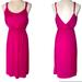 Athleta Dresses | Athleta Easy Breezy Fuschia Pink Silky Drawstring Midi Dress - Xs | Color: Pink | Size: Xs