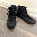 Converse Shoes | Black Leather Converse All Star High Top Shoes | Color: Black | Size: 6.5