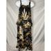 Free People Dresses | Free People Abstract Tropical Floral Print Boho Maxi Dress | Color: Black/Gold | Size: Sp