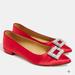 J. Crew Shoes | Crystal-Embellished Pointed-Toe Flats J Crew Size 10.5 | Color: Red | Size: 10.5