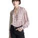 Free People Tops | Free People Striped Long Sleeve Blouse | Color: Red/White | Size: S